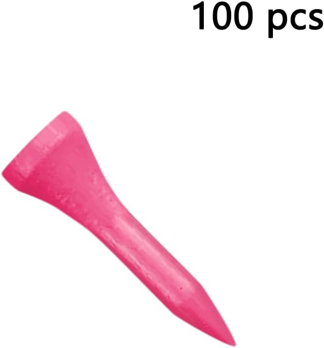 Wooden Golf Tees 3-1/4", 2-3/4", 1-1/2" Available,100 Count (Natural Color, White, Black, Blue, Red, Pink)