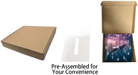 Basketball Square Clock Silent No Tick Battery Powered Home Decor Wooden Wall Clock for Living Room Kitchen Bathroom Farmhouse 10inch