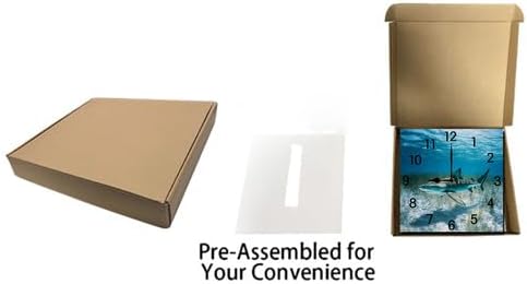 Golf Square Clock Silent No Tick Battery Powered Home Decor Wooden Wall Clock for Living Room Kitchen Bathroom Farmhouse 10inch