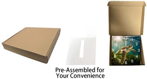 Tennis Square Clock Silent No Tick Battery Powered Home Decor Wooden Wall Clock for Living Room Kitchen Bathroom Farmhouse 10inch