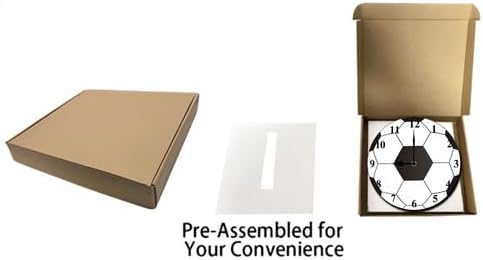 Football Wall Clocks with Silent Clock Movement and Battery Operated Great Decor for Bedroom Living Room or Classroom Nice Gifts for Football Lovers Kids Father and Back to School 10inch