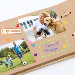 Adventure Book Scrapbook DIY Handmade Retro Style Travel Souvenir, 11.92 x 7.62" Embossed Lettering Scrapbook Inspired by 'Up', Memory Book For Anniversary Wedding,Travelling,Valentine's Day Gifts