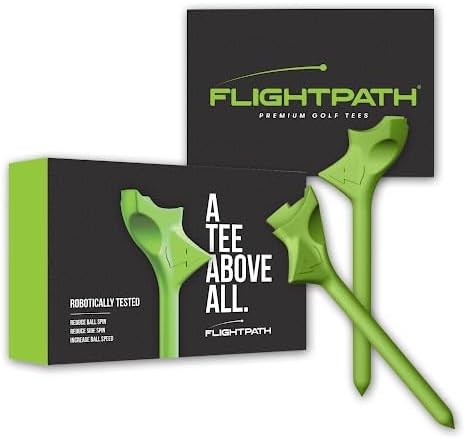 FLIGHTPATH Diamond Golf Tees – Patented Design to Reduce Spin for Long, Straight Drives – Low-Friction 3.25” Long Tees, Robotically Tested for Ball Spin – USGA Approved Performance