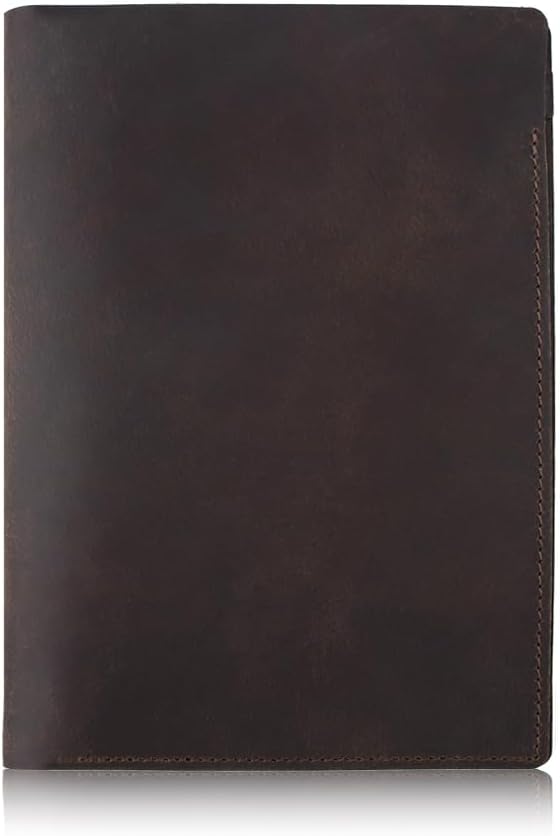 Leather Golf Scorecard Holder: USA Genuine Crazy Horse Leather Golf Yardage Book Cover with 1 Scorecard 1 Pencil Golf Notebook Back Pocket Cool Golf Gifts for Him Golfers Men