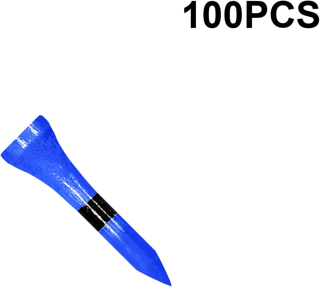 Wooden Golf Tees 3-1/4", 2-3/4", 2-1/8", 1-1/2" Available, 100 Count (Natural Color, White, Black, Blue, Red, Green, Yellow, Pink, Orange)