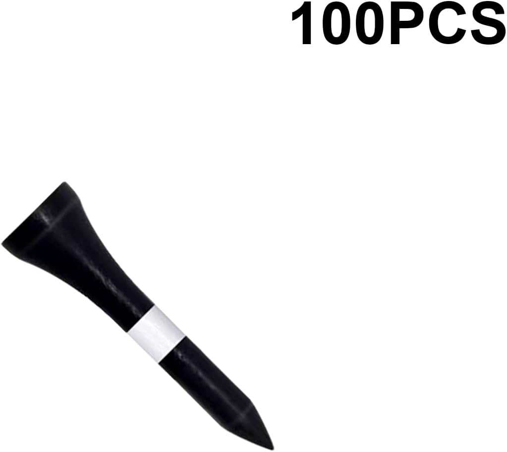 Wooden Golf Tees 3-1/4", 2-3/4", 2-1/8", 1-1/2" Available, 100 Count (Natural Color, White, Black, Blue, Red, Green, Yellow, Pink, Orange)