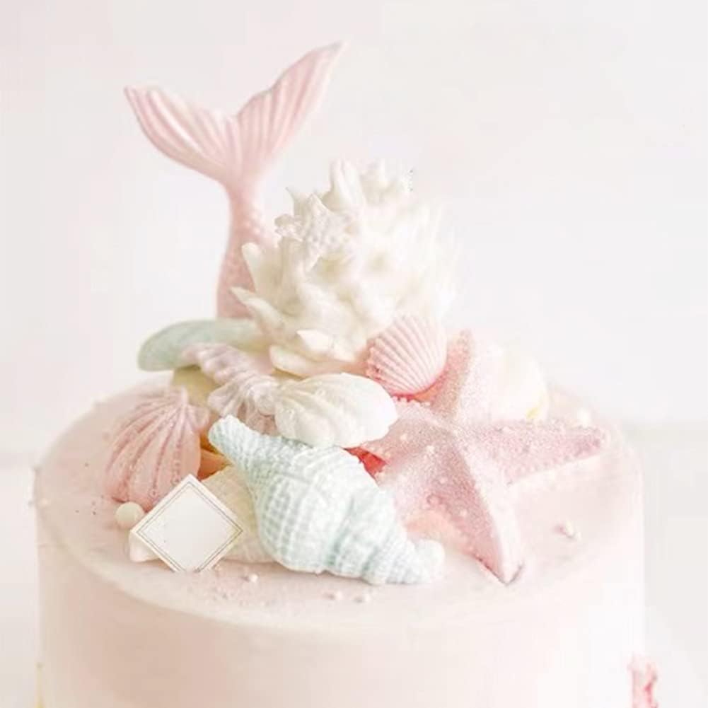 4PCS Marine Theme Fondant Silicone Mold Seaweed Sea Fish Crab Coral Conch Sea Shells Shape DIY Handmade Baking Tools