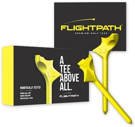 FLIGHTPATH Diamond Golf Tees – Patented Design to Reduce Spin for Long, Straight Drives – Low-Friction 3.25” Long Tees, Robotically Tested for Ball Spin – USGA Approved Performance