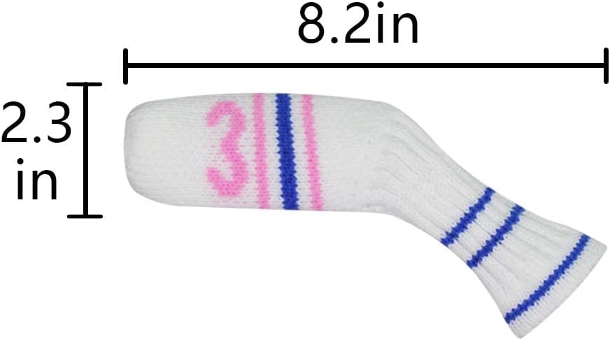 Scott Edward 1/7/10 Pcs Knitted Golf Club Head Covers for Irons Wedge Cuteness and Basically Socks Shape Washable Golf Club Head Protector on Classic Stripes Style,Double Sided Customization