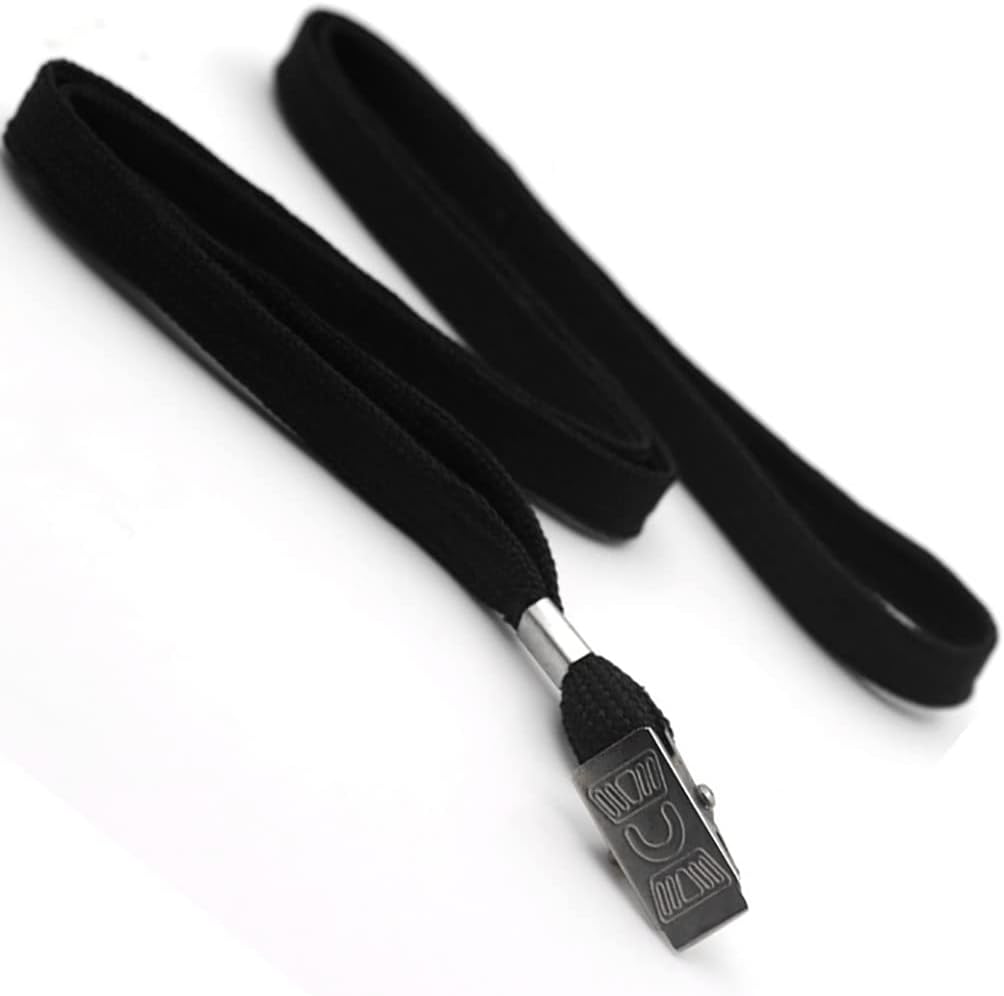 Ollain Badge Lanyards Neck Bulk Cruise Lanyards Black Lanyard with Clip for ID Card Name Tags Badge Holders (Black, 50 Pack)