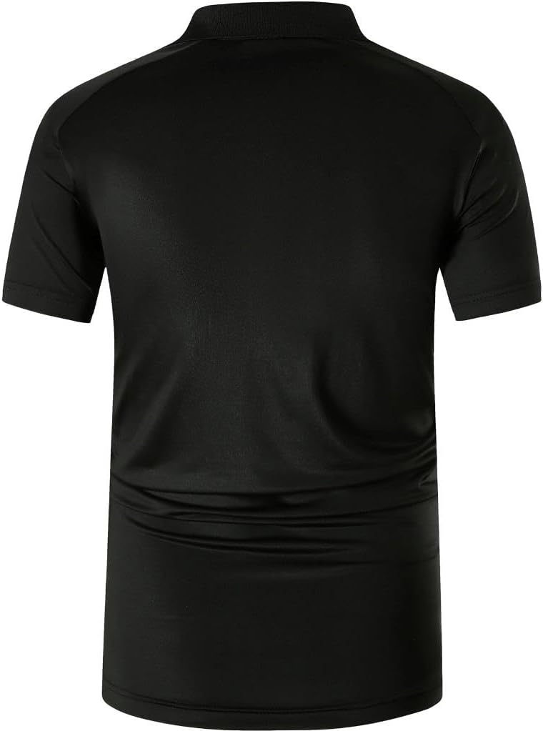 jeansian Men's Sport Outdoor Quick Dry Fit Short Sleeves Polo Tee Shirt Tshirt T-Shirt Tops Golf Tennis Bowling LSL195