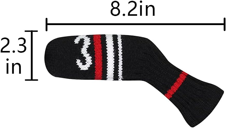 Scott Edward 1/7/10 Pcs Knitted Golf Club Head Covers for Irons Wedge Cuteness and Basically Socks Shape Washable Golf Club Head Protector on Red/Blue Warning Style