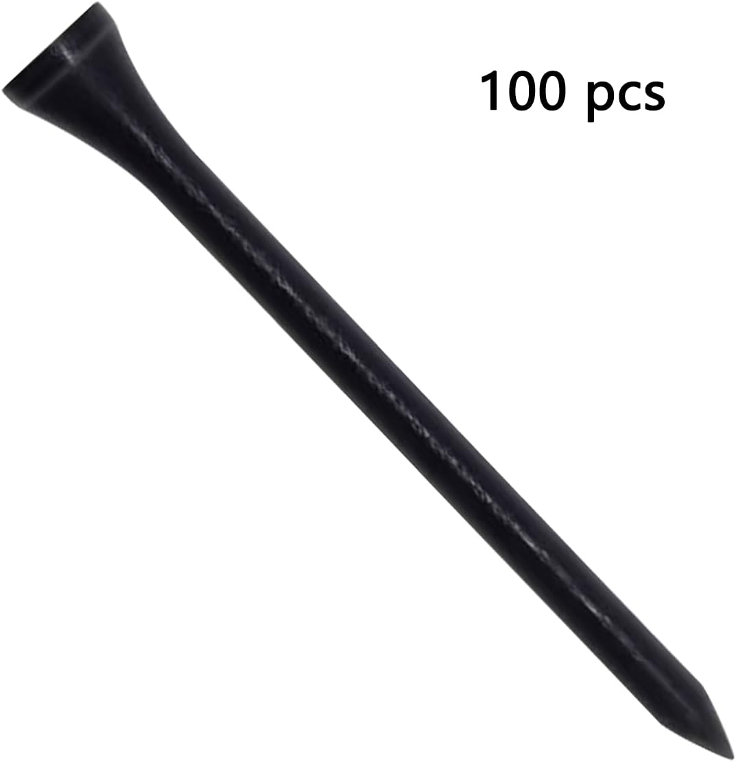 Wooden Golf Tees 3-1/4", 2-3/4", 1-1/2" Available,100 Count (Natural Color, White, Black, Blue, Red, Pink)