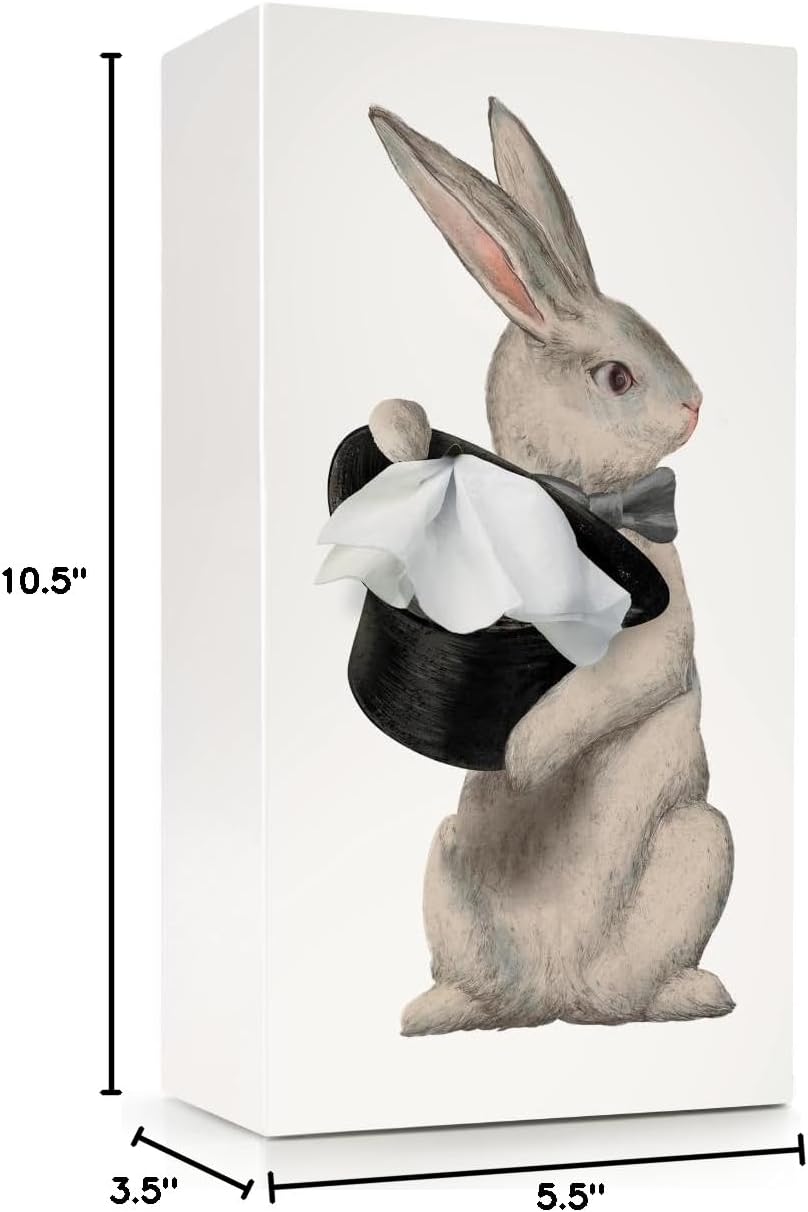Magic Rabbit Tissue Box - Whimsical Magician Hat Illusion Design from The Creators of Flying Skirt®, Resin Pop Art, Weighted Metal Base, Premium Gifts & Novelty Home Decor by Spextrum