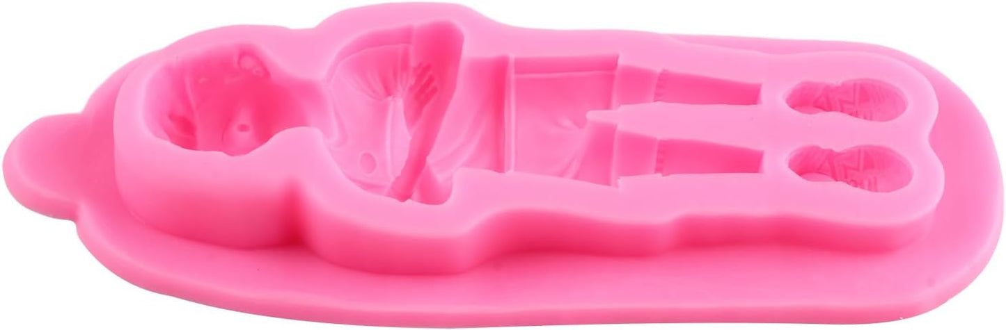 ZiXiang Football Silicone Molds Football Player Fondant Mold Sports Shoes Mold For Baby Birthday Cake Decorating Cupcake Topper Gum Paste Candy Chocolate Polymer Clay Set Of 4