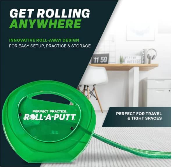 Perfect Practice Golf Putting Mat - Portable Putting Green, Indoor & Outdoor Practice, with Ball Return - Golf Training Aid for Home, Office, Backyard - Golfing Gifts for Men