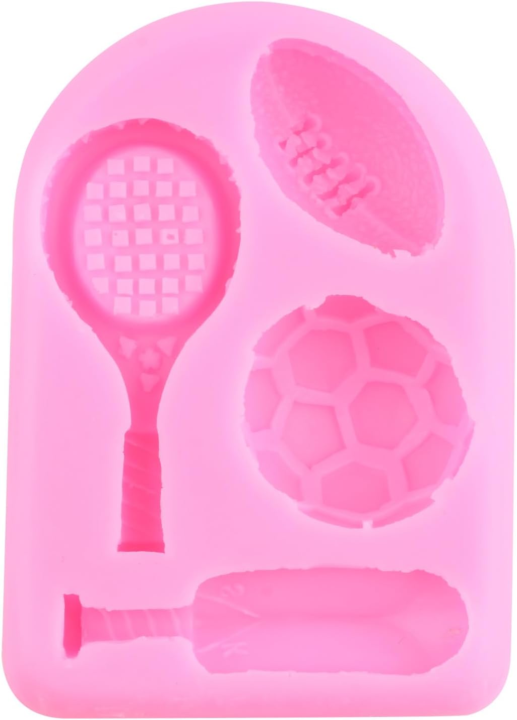 ZiXiang Ball Silicone Molds Football Baseball Rugby Golf Table Tennis Fondant Mold For Cake Decorating Cupcake Topper Chocolate Candy Polymer Clay Gum Paste Set Of 4