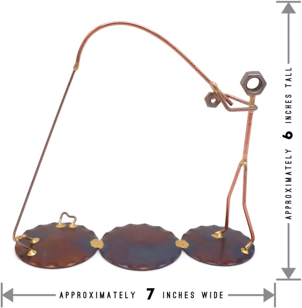 Fisherman with Fish On Collectible Handmade Metal Art Figurine, Desk Accessories, Trophy, Boss Gift, Office Décor, Outdoor Sports, Fishing