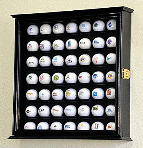 Golf Ball Display Case Holder Cabinet Wall Rack Stand Select Your Size 98% UV Lockable 5 Sizes 4 Colors to Choose