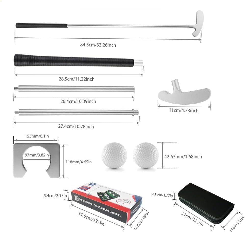 Mini Indoor Putting Green - Potty Putter Game with Putter, Hole Cutter, Putting Cup Office Golf Kit