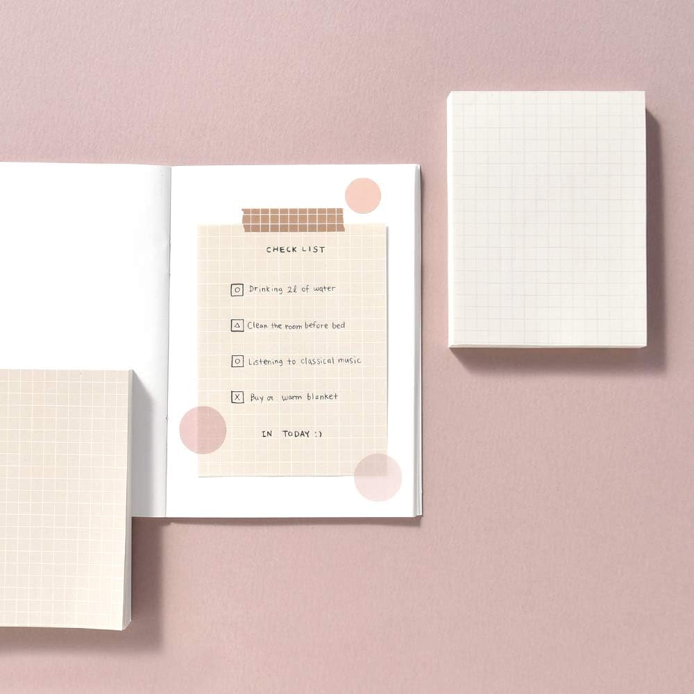 Monolike Memopad Smoothie Ver.3 design SET - 4 Packs, 4 Different Designs, 100 Sheets Per Pad, Total 400 Sheets, Note pads, Writing pads