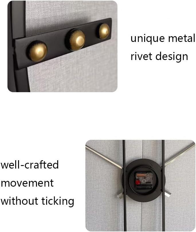 Large Wall Clock for Living Room Decor Modern Mid Century Metal Silent Gold Kitchen Big Wall Clock Art for Bedroom Decorative Office Non Ticking Battery Operated Wall Watch 24 Inch