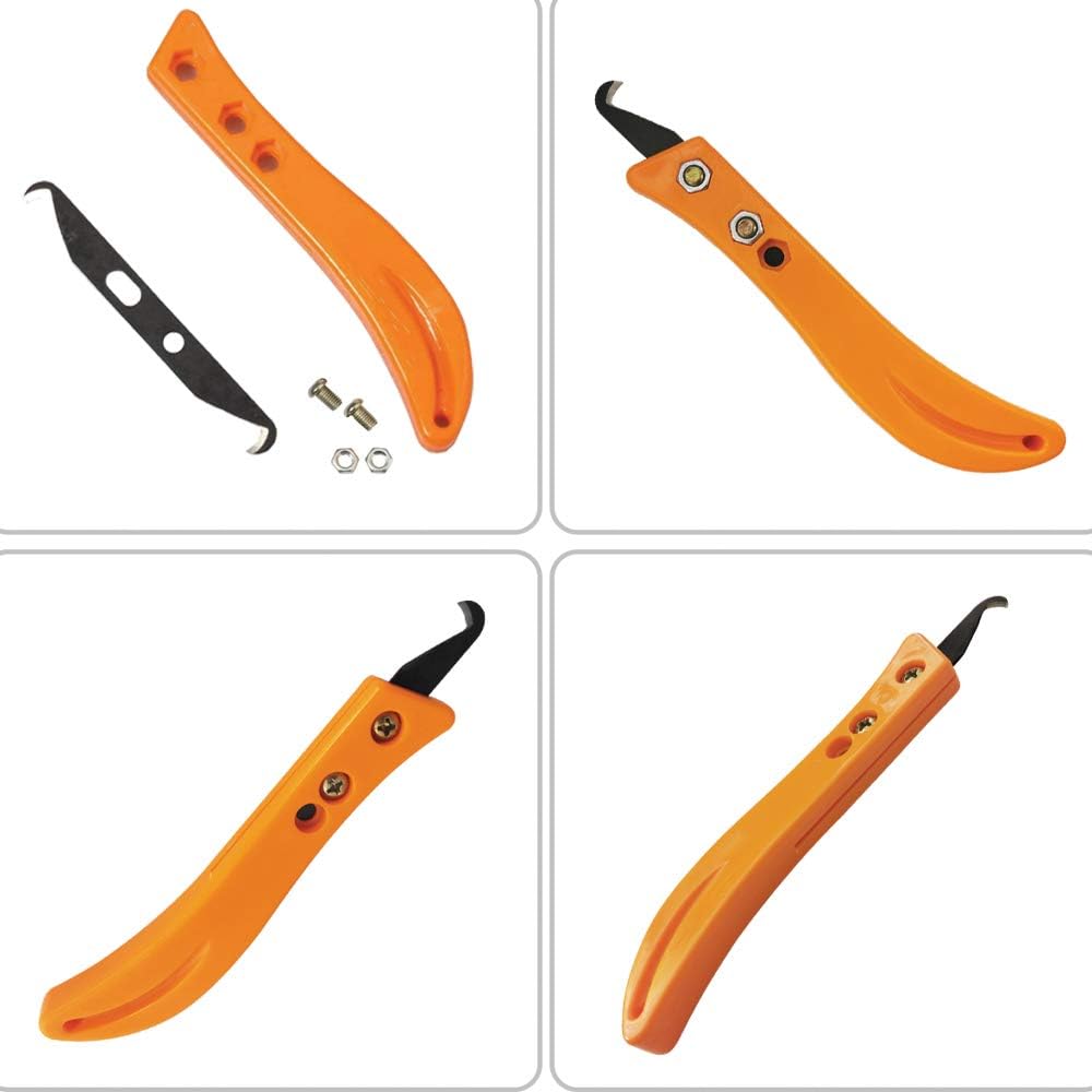Headley Tools Hook Blade Utility Knife, Golf Grip Removal Tool Hook Knife with Blades for Regripping Golf Clubs, Golf Club Grip Hook Blade Knife Orange (7pcs Hook Blades, 1pcs Hook Knife Handle)