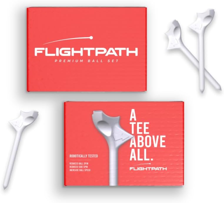 Flightpath Diamond Golf Tees – Patented Design to Reduce Spin for Long, Straight Drives – Low-Friction Long Tees, Robotically Tested for Ball Spin – USGA Approved Performance