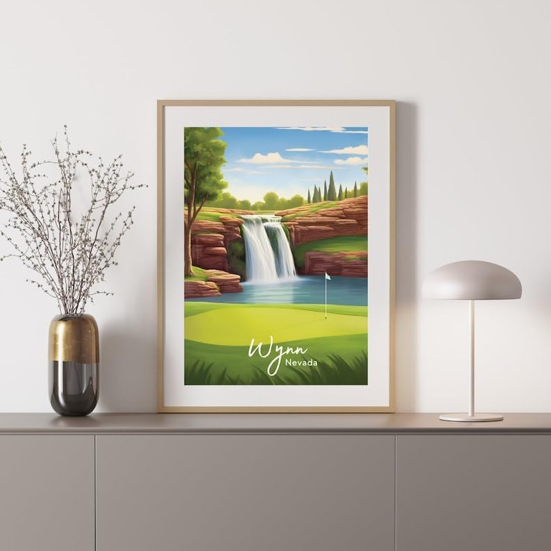 Nationcog Wynn Golf Poster, Vintage Nevada Travel Wall Art Print, Retro Resort Golf Artwork, Classic Decor Gift for Men, Office or Man Cave (Unframed) (16x24)