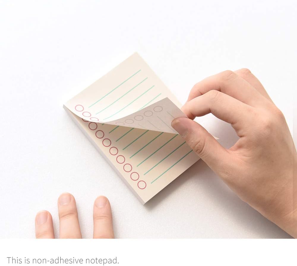 Monolike Memopad Boldline design SET - 4 Packs, 4 Different Designs, 100 Sheets Per Pad, Total 400 Sheets, Note pads, Writing pads, 3.15 x 4.17 Inches