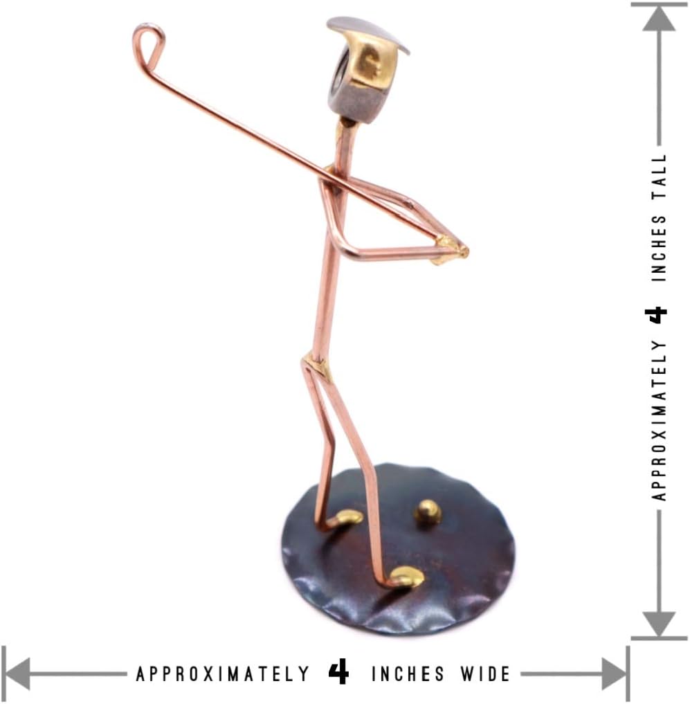 Golf Backswing Man Collectible Handmade Metal Art Figurine, Desk Accessories, Trophy, Boss Gift, Office Décor, Business Professional, Golfing