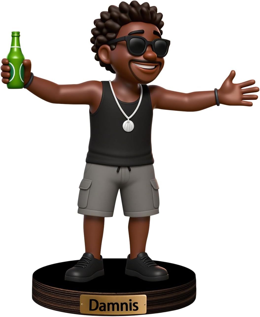 Personalized Cartoon Photo Sculpture Ornament Custom Name 2D Acrylic Photo Casual Cartoon Style Figurine Desk Decor Gift for Men Women Family Couple Birthday Xmas (Style 10)