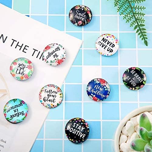 Weewooday 10 Pcs Inspirational Magnets for Refrigerator Fridge Decor Accessories Motivational Fun Quote Glass Floral Magnet for Kitchen Office Cabinet Whiteboard (Charming Pattern)