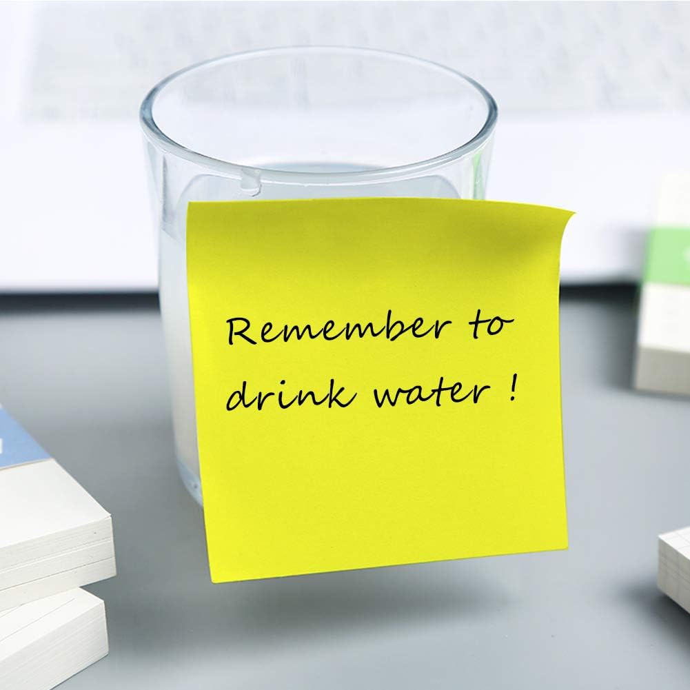 Phthdoty 8 Pads Pop Up Sticky Notes 3x3 Refills Bright Colors Self-Stick Notes Pads Super Adhesive Sticky Notes Great Value Pack