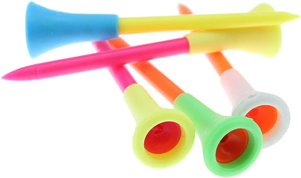 Crestgolf Rubber Cushion Top Plastic Golf Tees Mixed Colors Pack of 50pcs