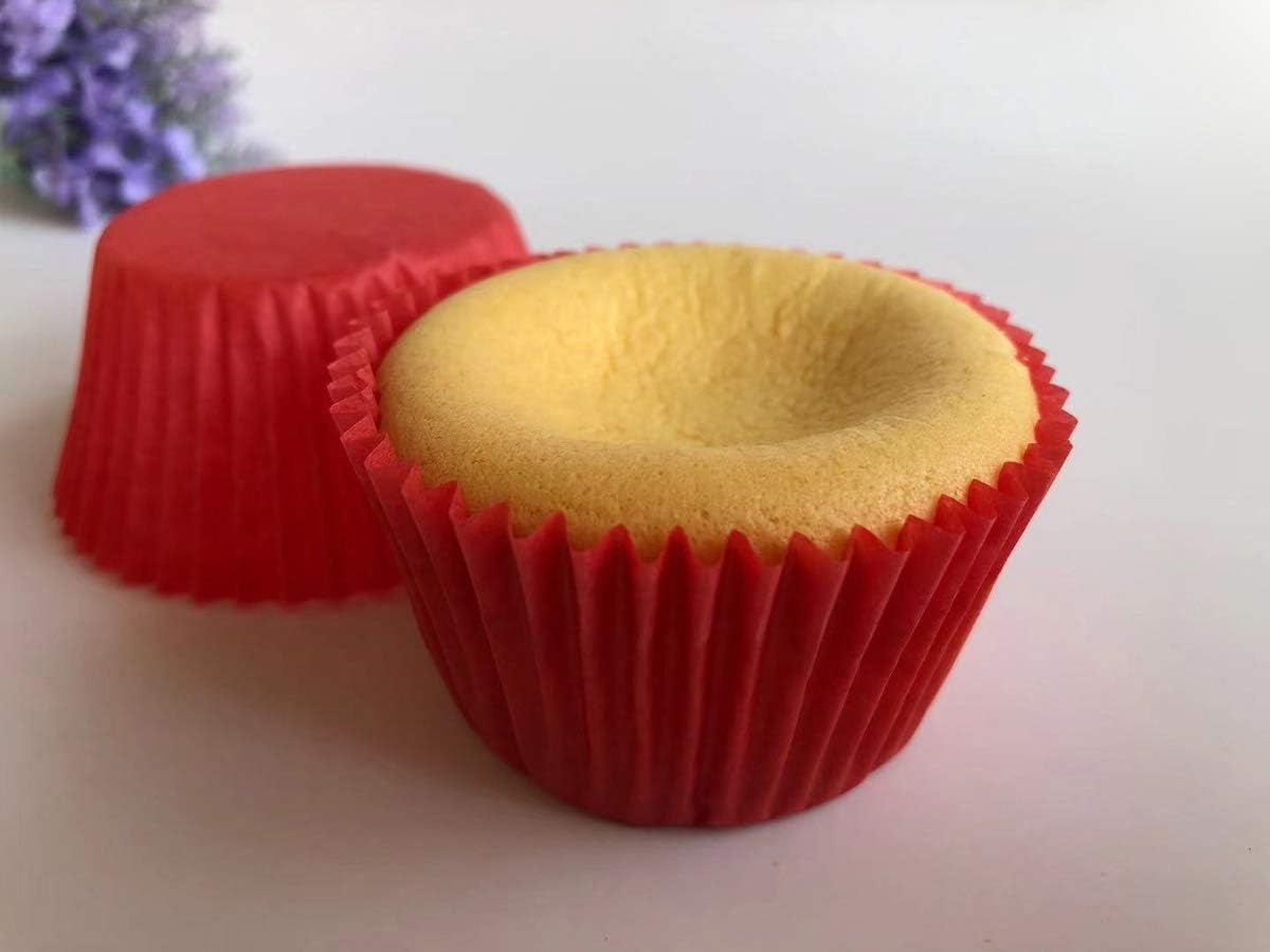 Red Cupcake Liners Greaseproof Paper Standard Baking Cups for Wedding Party and More, 150-Count