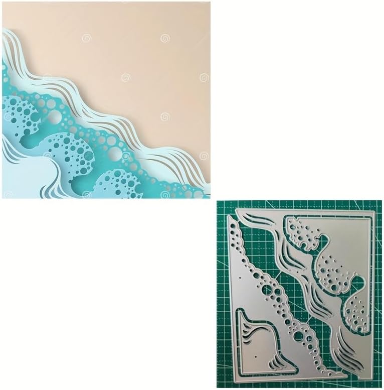 Lapoo Cutting Die for Scrapbooking, 3D Backgrounds Frame New Cutting Dies DIY Album Card Making Decor Paper Craft Metal Die Cuts Party Decorations (Spray 4.7 x 4 in)