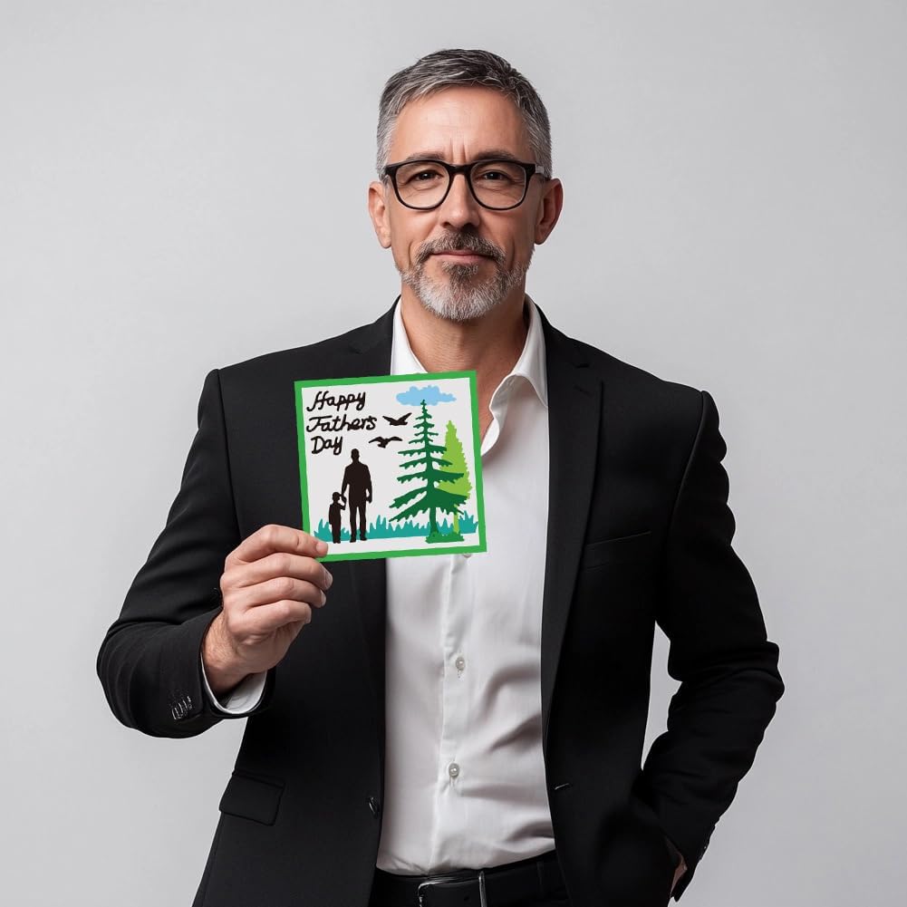 Father's Day Cutting Dies Pine Tree Card Making Die Cut Carbon Steel Die Cuts Stencils Card Scrapbooking Embossing Template for DIY Paper Craft Making Album Gift Invitation Decor