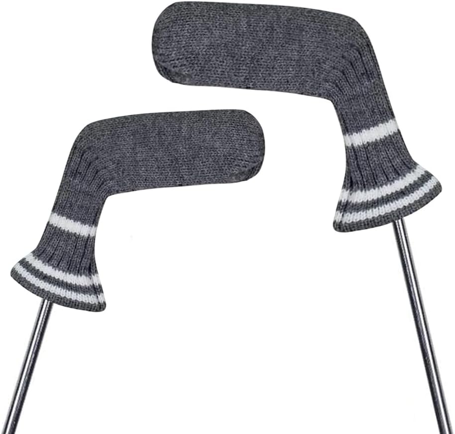 Scott Edward 1/7/10 Pcs Knitted Golf Club Head Covers for Irons Wedge Cuteness and Basically Socks Shape Washable Golf Club Head Protector on Classic Stripes Style,Double Sided Customization