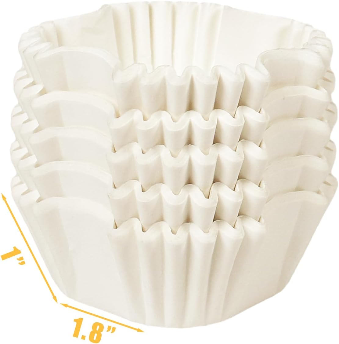 qiqee 500pcs White Square Cupcake Liners Muffin Linner No Smell, Food Grade Baking Cups(Standard Size)