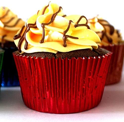 Eoonfirst Red Foil Cupcake Case Liners Valentine's Day Baking Muffin Paper Cups 200 Pcs