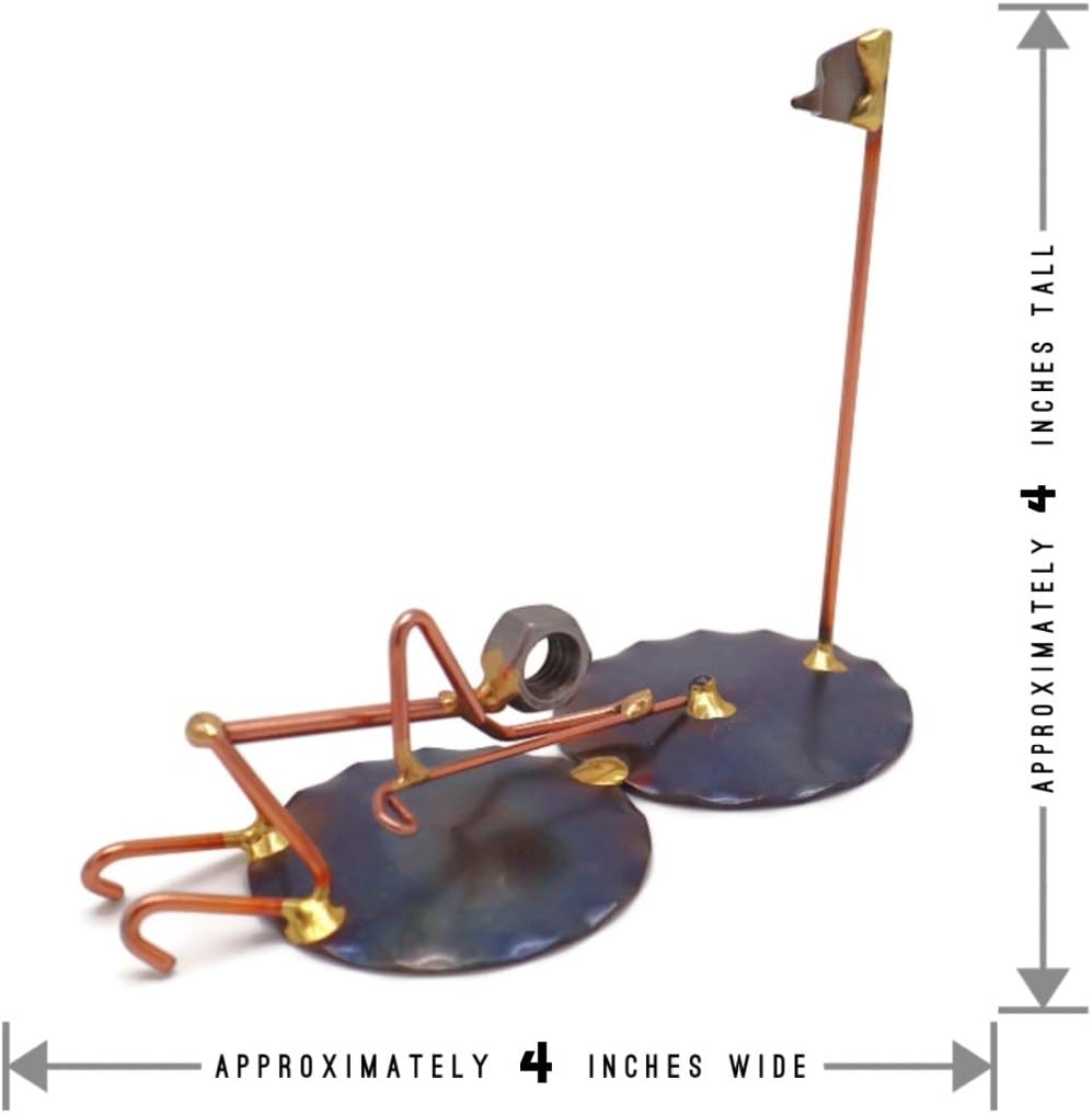 Golf Pool Shot Collectible Handmade Metal Art Figurine, Desk Accessories, Trophy, Boss Gift, Office Décor, Business Professional, Golfing