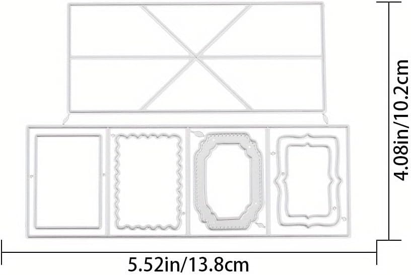 Lapoo Cutting Die for Scrapbooking, 3D Backgrounds Frame New Cutting Dies DIY Album Card Making Decor Paper Craft Metal Die Cuts Party Decorations (Stereo Folding Frame 5.4 x 4 in)