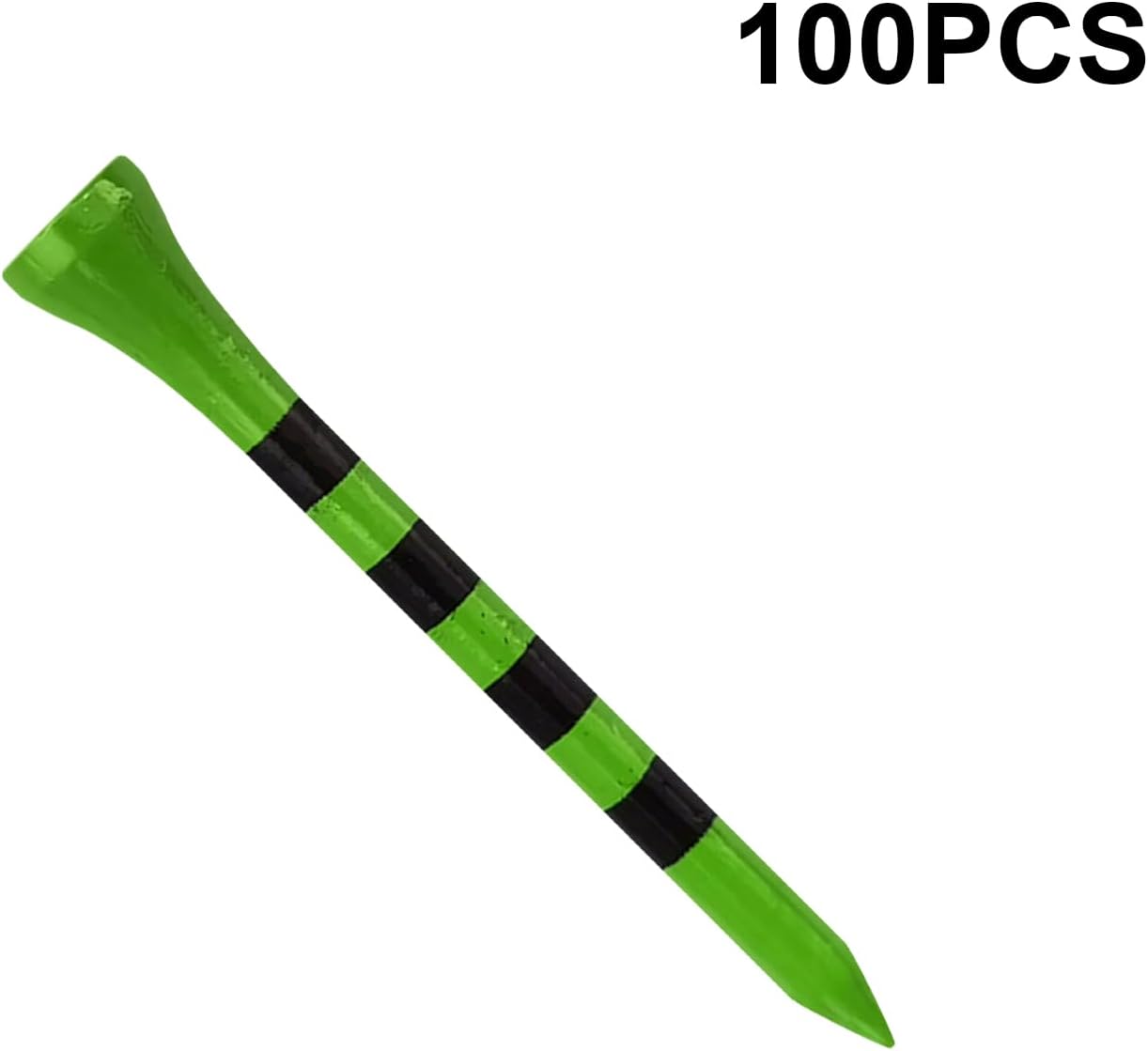 Wooden Golf Tees 3-1/4", 2-3/4", 2-1/8", 1-1/2" Available, 100 Count (Natural Color, White, Black, Blue, Red, Green, Yellow, Pink, Orange)