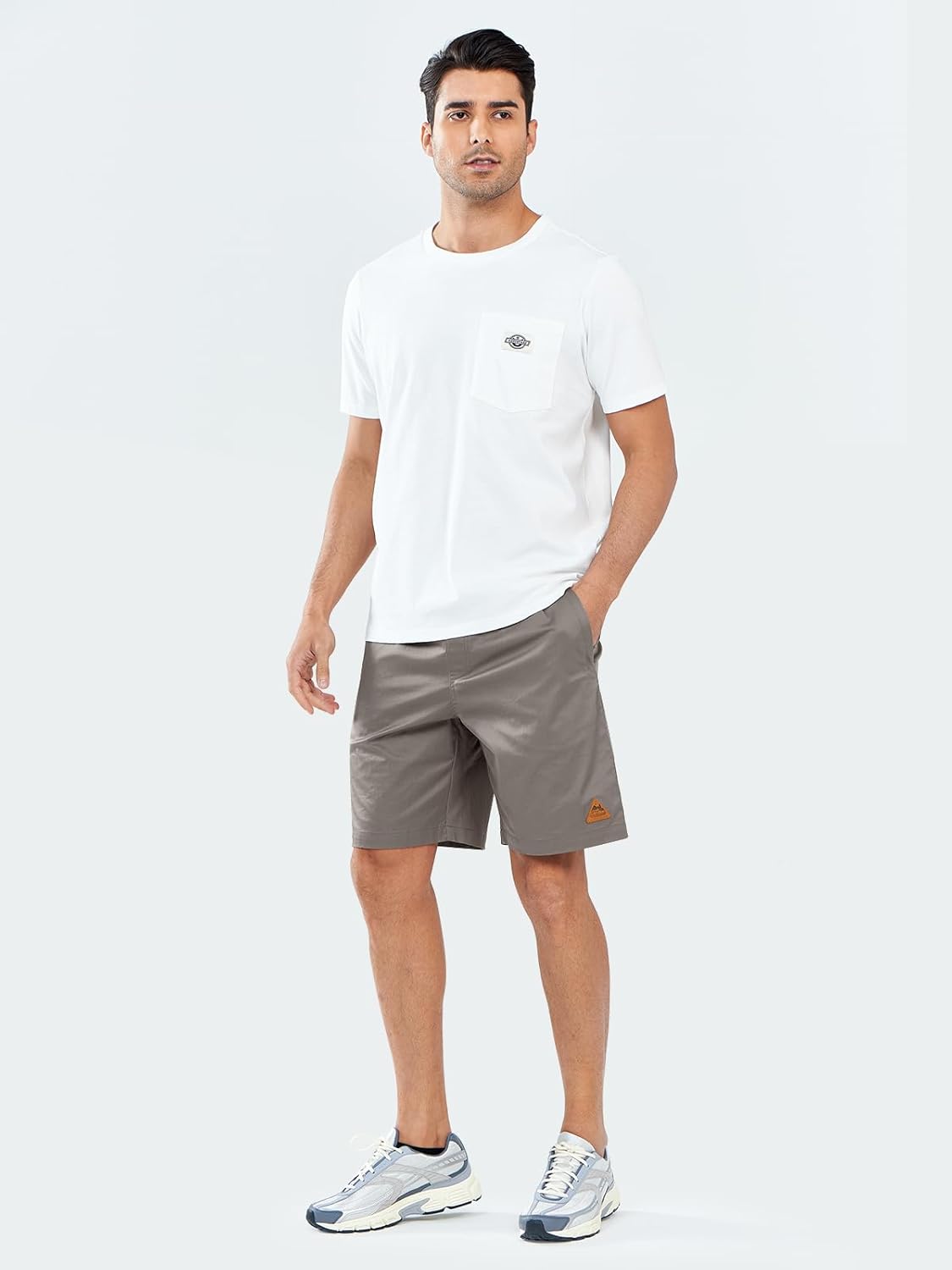 NORTHYARD Mens Casual Shorts-Cotton 9" Golf Hiking Drawstring Elastic Waist Work Shorts with Zipper Pockets