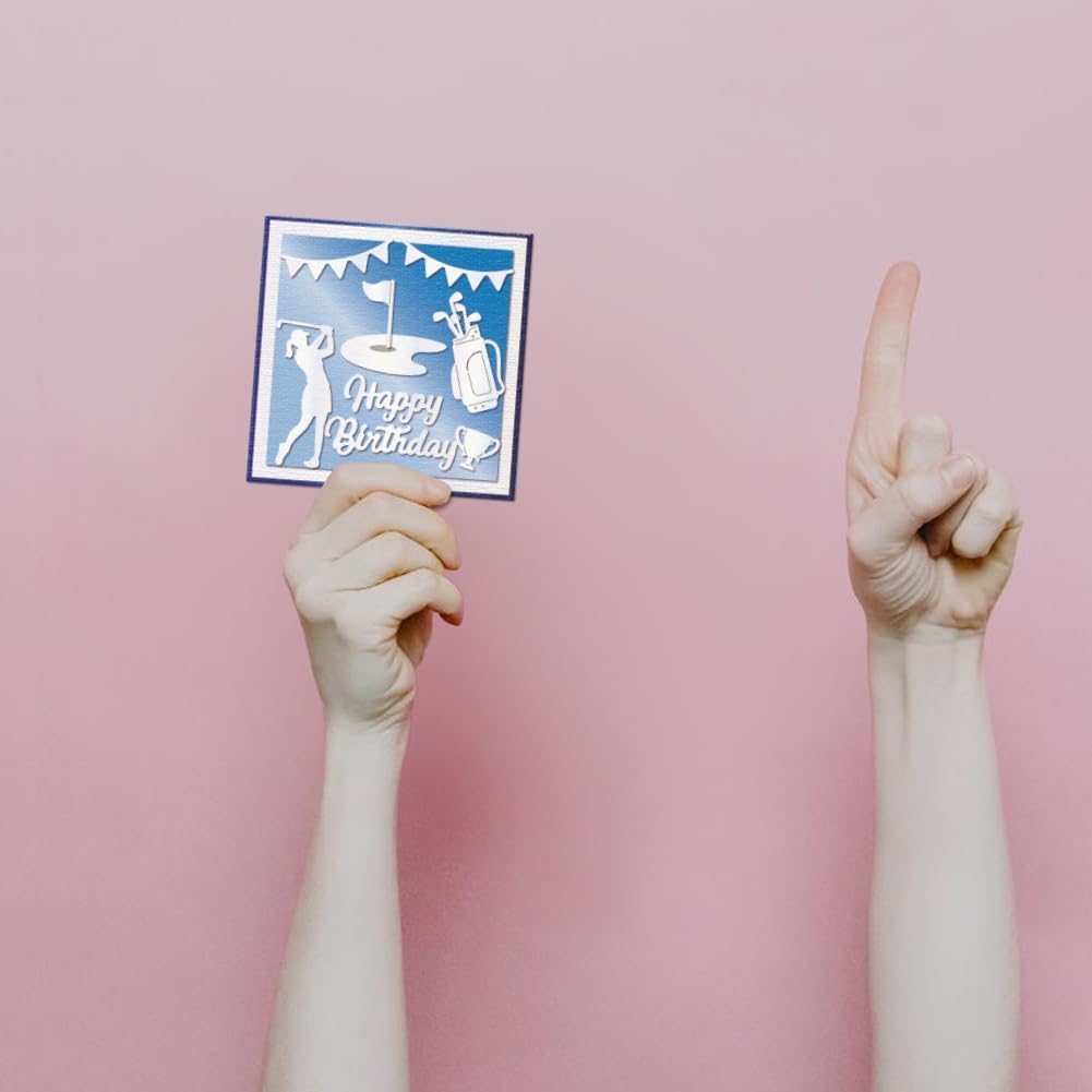 GLOBLELAND Birthday Golf Cutting Dies for Card Making Happy Birthday Cut Die for DIY Scrapbooking Journal Embossing Paper Craft Decor