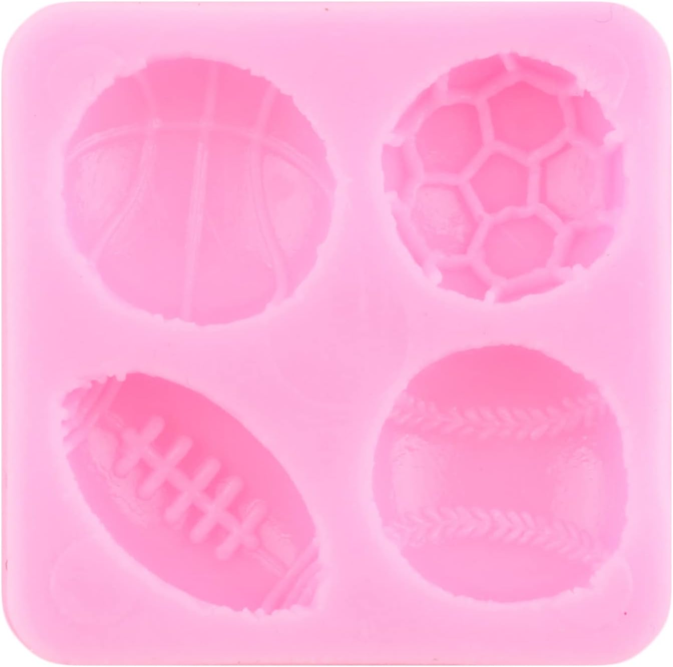 Zixiang Football Basketball Baseball Rugby Silicone Molds Ball Cake Fondant Molds For Cake Decorating Cupcake Topper Polymer Clay Candy Chocolate Gum Paste Set Of 4