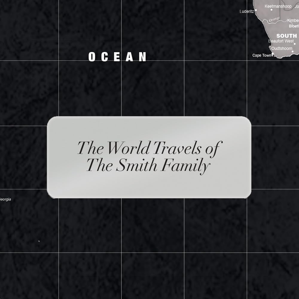 Map Your Travels Modern Slate World Travel Map | Includes Push Pins | Handmade in Minnesota | Gift Map For Travelers | 22"x33"