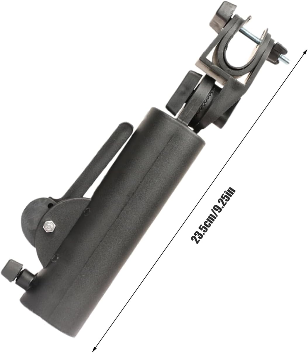 Adjustable Umbrella Stand Clamp - Double Lock Golf Cart Holder, Fits Beach Chair Mobility Scooter Wheelchair