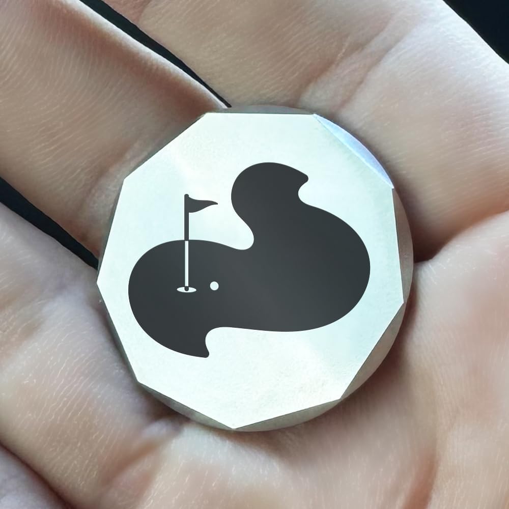 Genco Custom Laser Engraved Golf Ball Marker - Bevelled Milled Edge Golf Ball Markers - Fully Customizable with Custom Logos and Texts- Perfect Golf Accessories for Men